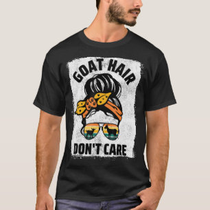 Geitenhaar niet geven Boerderij Dier Messy Bun Goa T-shirt