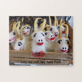 Geitenhoeder zingt Lay ee odl lay hee hoo Legpuzzel