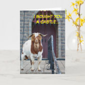 Geitenkaart en Castle Birthday Card Kaart (Gele Bloem)