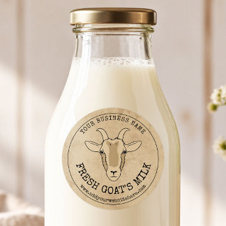 Geitenkaas of Melk Label Rustig Bruin Papier