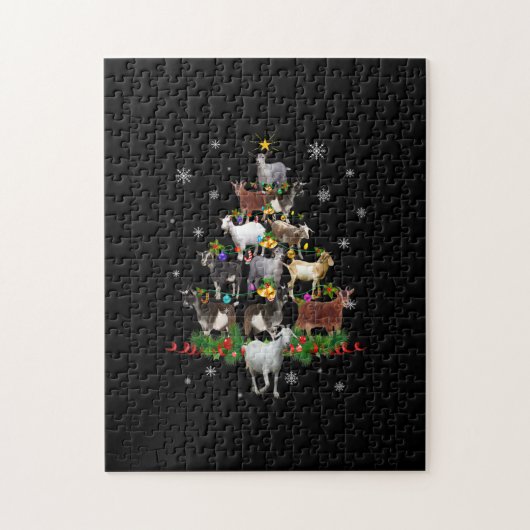 Geitenkerstboom Sneeuwgeiten Legpuzzel (Verticaal)