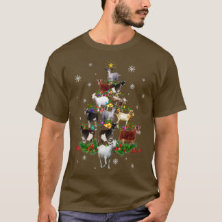 Geitenkerstboom Snow Funny Goat Xmas Gift T-shirt