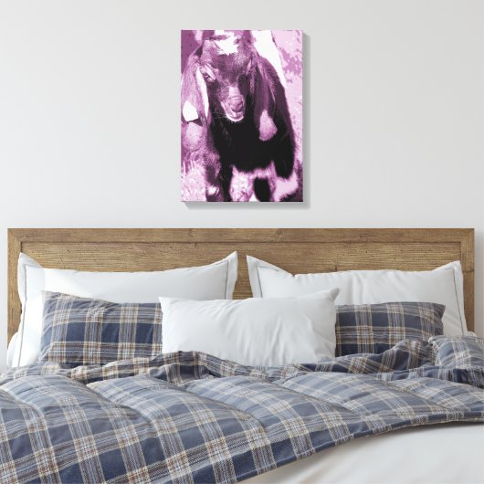 GeitenKind in Paarse schelpen Canvas Afdruk (Insitu (Slaapkamer))