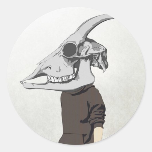 geitenkop ronde sticker (Voorkant)
