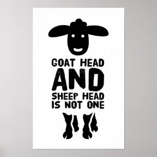 Geitenkop Schapen Kop Grappige Quote Met Zwarte Te Poster