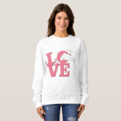 GEITENLIEFHEBBER | BABY PINK Goat L O V E - Witte  Trui (Voorkant volledig)