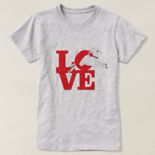 GEITENLIEFHEBBER   RODE GEIT L O V E - Witte geit T-shirt