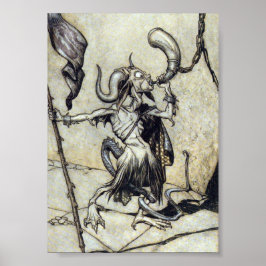 GeitenMan. 5 x 7 Rackham afdrukken op canvas Poster