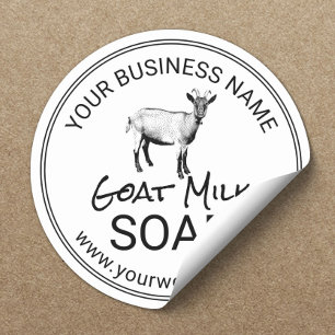 Geitenmelk Zeep Handmade Plain White Ronde Sticker