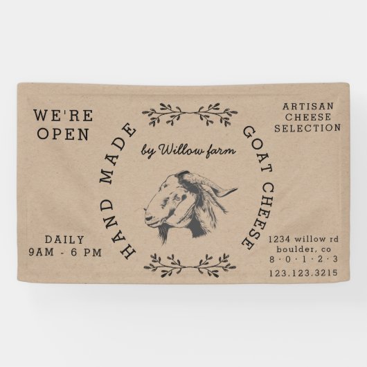  geitenmelkproducten boerderij vers spandoek (Horizontaal)