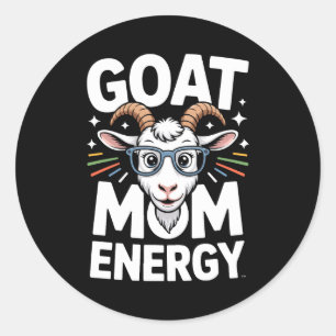 Geitenmoeder Energie Gles Bril Plezier Comfort Kle Ronde Sticker