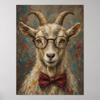 Geitenmuurdecoratie — Elegant olieverfschilderij p Poster