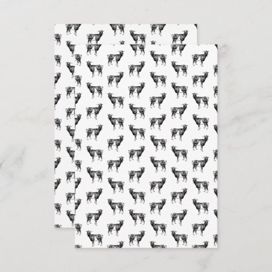 Geitenprintpatroon AANGEPASTE ACHTERGRONDKLEUR Bedankkaart (Voorkant / Achterkant)