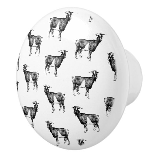  Geitenprintpatroon AANGEPASTE ACHTERGRONDKLEUR Keramische Knop (Rechts)