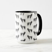 Geitenprintpatroon AANGEPASTE ACHTERGRONDKLEUR Mok (Voorkant rechts)