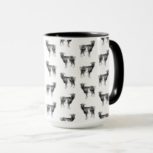 Geitenprintpatroon AANGEPASTE ACHTERGRONDKLEUR Mok