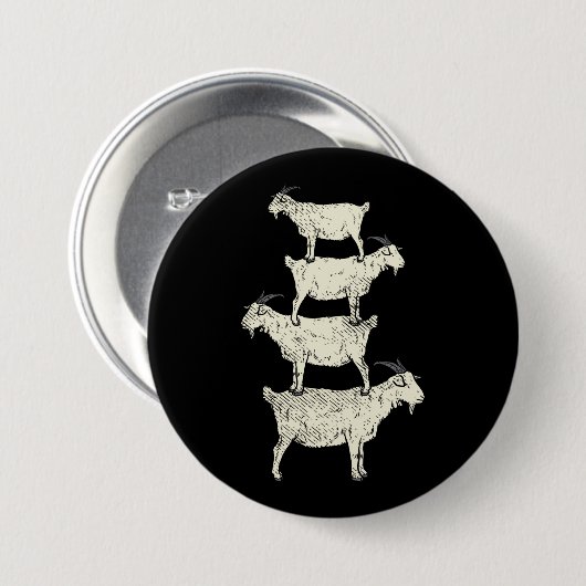 Geitenretro Ronde Button 7,6 Cm (Voorkant /achterkant)