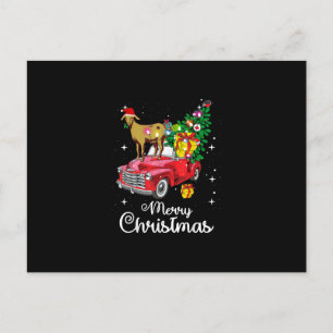 Geitenrit Rode Truck Kerstmis Pyjama Uitnodiging Briefkaart