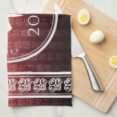 Geitenrood 羊 Chinees Zodiac Lunar Symbool Theedoek (Quarter Fold)