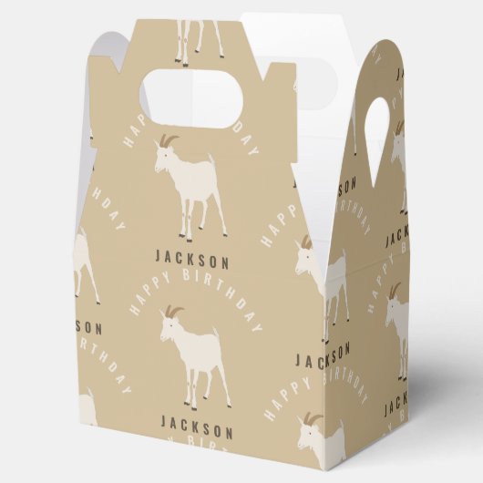 Geitenvlees Eigen dierpatroon Eigen geboortedag Bedankdoosjes (Geopend)