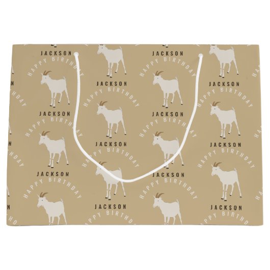 Geitenvlees Eigen dierpatroon Eigen geboortedag Groot Cadeauzakje (Voorkant)