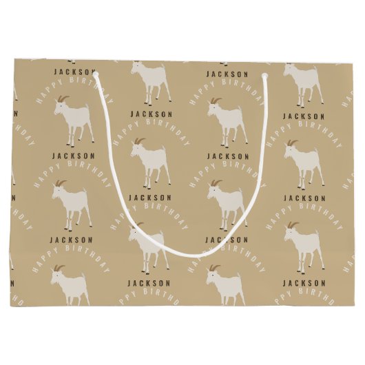 Geitenvlees Eigen dierpatroon Eigen geboortedag Groot Cadeauzakje (Achterkant)