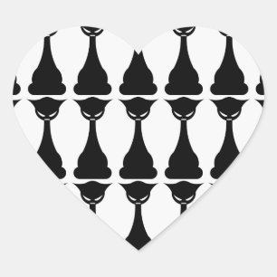 Geitenzwarte kattensilhouetstickers hart sticker
