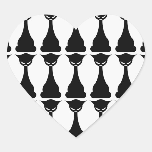 Geitenzwarte kattensilhouetstickers hart sticker (Voorkant)