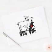 Geitgesteente Vietnamees Chinees jaar Zodiac Oval Ovale Sticker (Envelop)