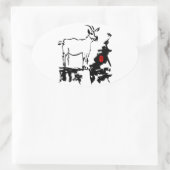 Geitgesteente Vietnamees Chinees jaar Zodiac Oval Ovale Sticker (Tas)