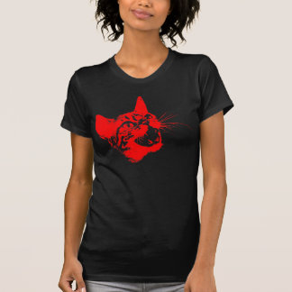 Geitic Cat Feral Evil Scary Growl Fangs T-shirt