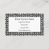 Geitic Skull White en Black Pattern Visitekaartje (Achterkant)