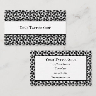 Geitic Skull White en Black Pattern Visitekaartje