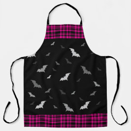 Geitic Vampire Bats Pset Black & Pink Apron Schort
