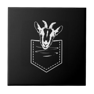 Geitje in een zak Logo grappige geit Tegeltje