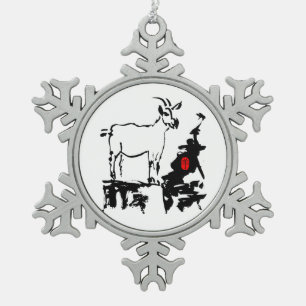 Geitrotsen Lunar Vietnamees nieuwjaar O Tin Sneeuwvlok Ornament