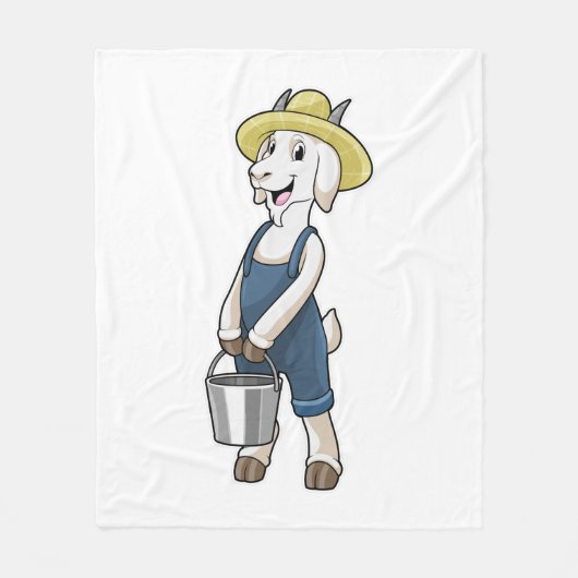 Geitte als boer met Bucket Fleece Deken (Voorkant)