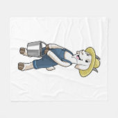 Geitte als boer met Bucket Fleece Deken (Voorkant (Horizontaal))