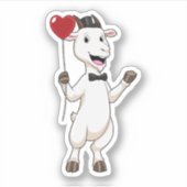 Geitte als Groom met Heart Balloon Sticker (Voorkant)