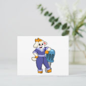 Geitte als mechanisch met schroevendraaier briefkaart (Staand voorkant)