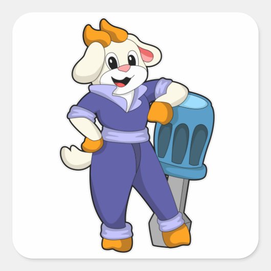 Geitte als mechanisch met schroevendraaier vierkante sticker (Voorkant)