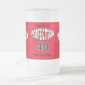 Gejaard tot perfectie op 40 | 40e verjaardag matglas bierpul (Center)