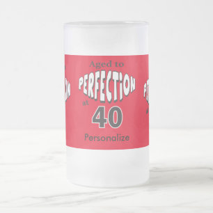 Gejaard tot perfectie op 40   40e verjaardag matglas bierpul