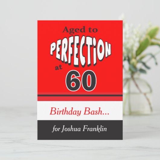 Gejaard tot perfectie op 60 | 60e verjaardag kaart (Staand voorkant)