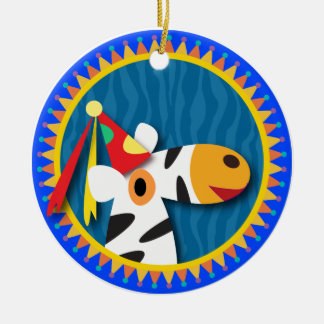 Gejaarde kinderen: Zebra Keramisch Ornament