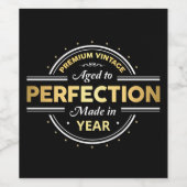 Gejaarde tot perfecte geboorte wijn etiket (Enkel label)