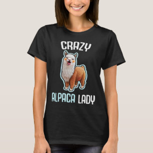 Gek Alpaca Lady Vrouwen Leuke Alpaca Lama Zoo 6 T-shirt