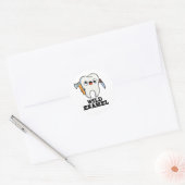 Gek Emaille Grappig Wild Dier Tand Grappenmakerij Ronde Sticker (Envelop)