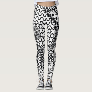 Gek, Funky, Zwart-wit patroon, Cool Leggings