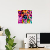 Gek Gelukkig Rhodesian Ridgeback Hond Portret Kuns Poster (Thuiskantoor)
